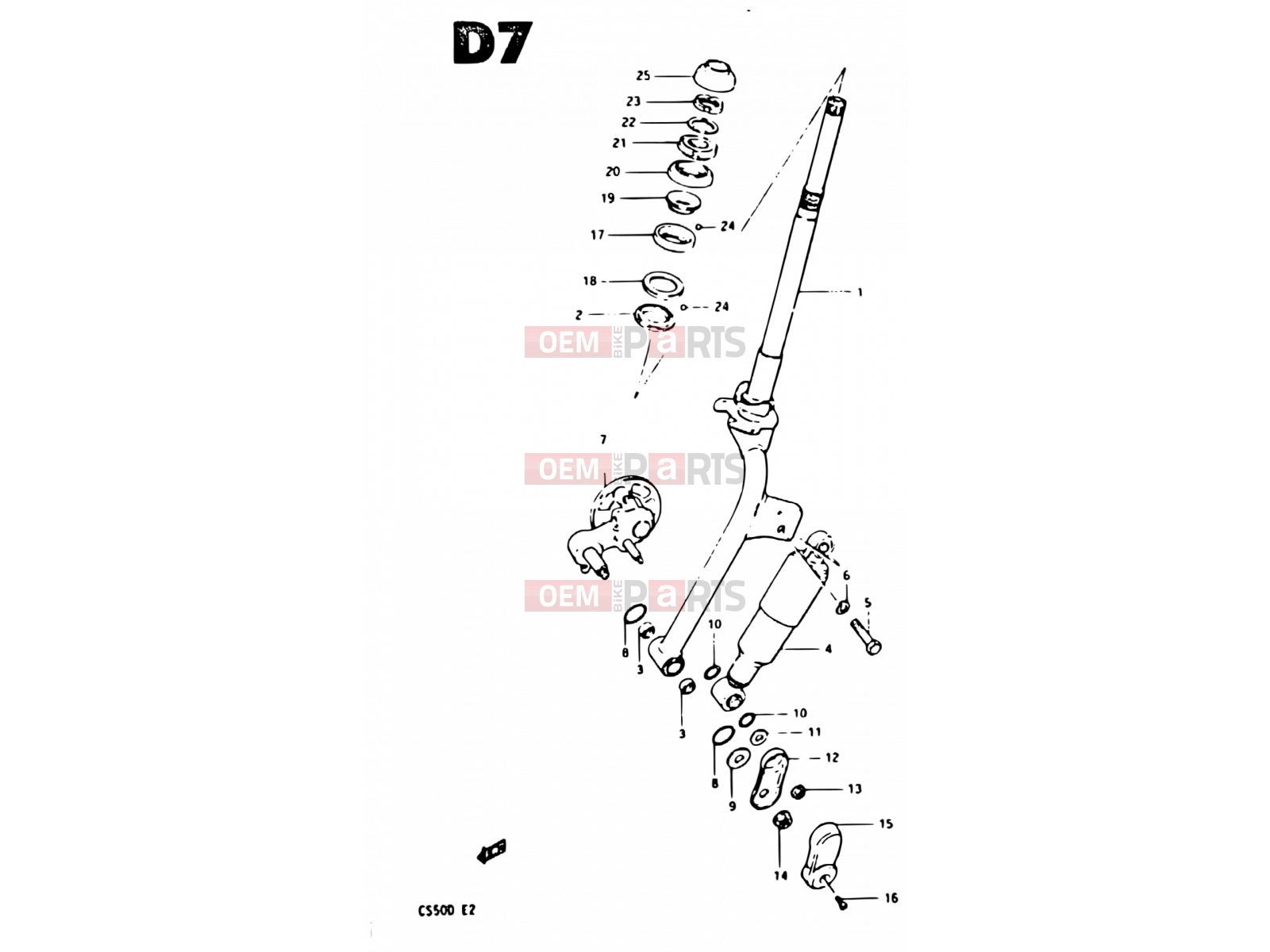 36 - FRONT FORK - Suzuki CS50 / CS50D / CS50G D (1983)