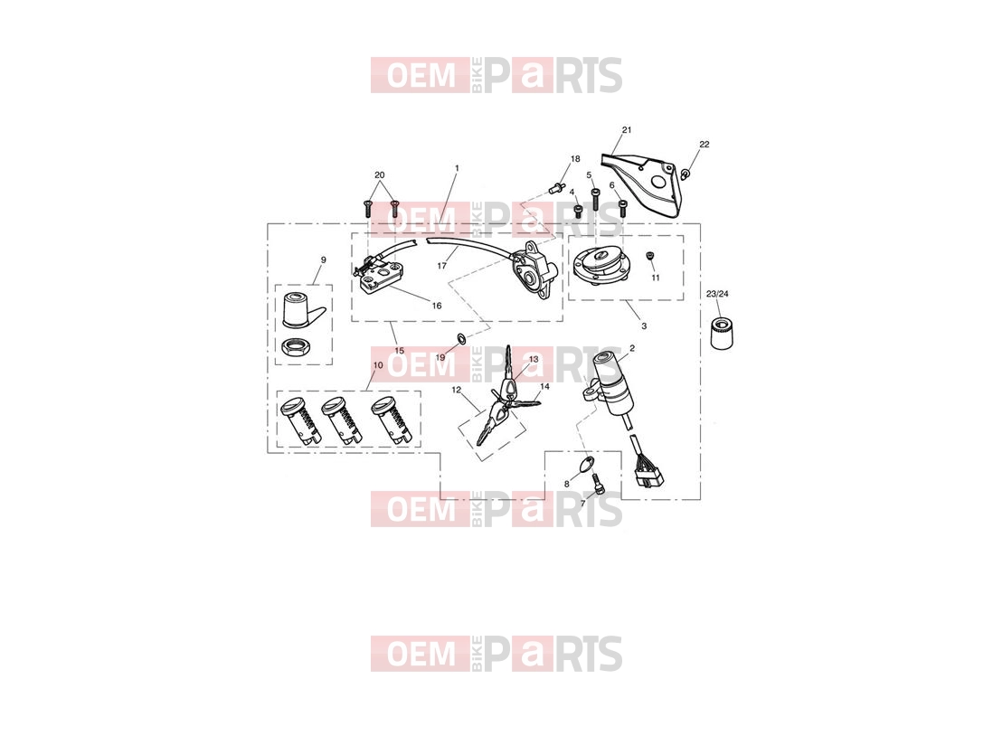 Triumph 2013 SPRINT GT Ignition Switch & Lock Set