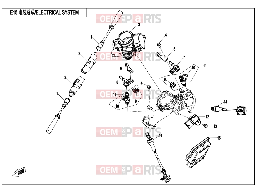 CFMOTO 2014 UTV UFORCE 800 (CF800-3) ELECTRICAL SYSTEM - E15