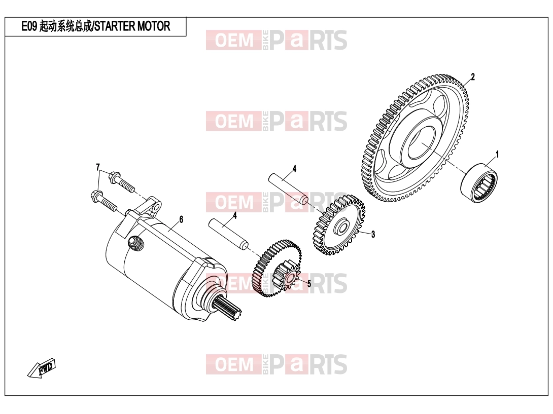 CFMOTO 2016 UTV UFORCE 800 (CF800-3) STARTER MOTOR - E09
