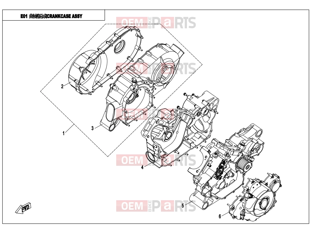 CFMOTO 2016 UTV UFORCE 800 (CF800UU-A) CRANK CASE ASSY - E01