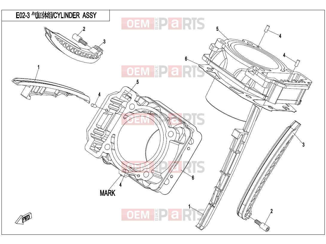 CYLINDER ASSY. - E02-3 - CFMOTO UFORCE 800 (CF800UU-A) 2017