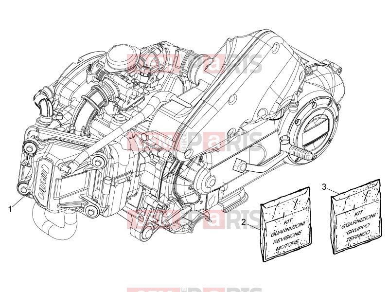 PIAGGIO Typhoon 50 4T E2 (CA, US) Engine » Engine assembly