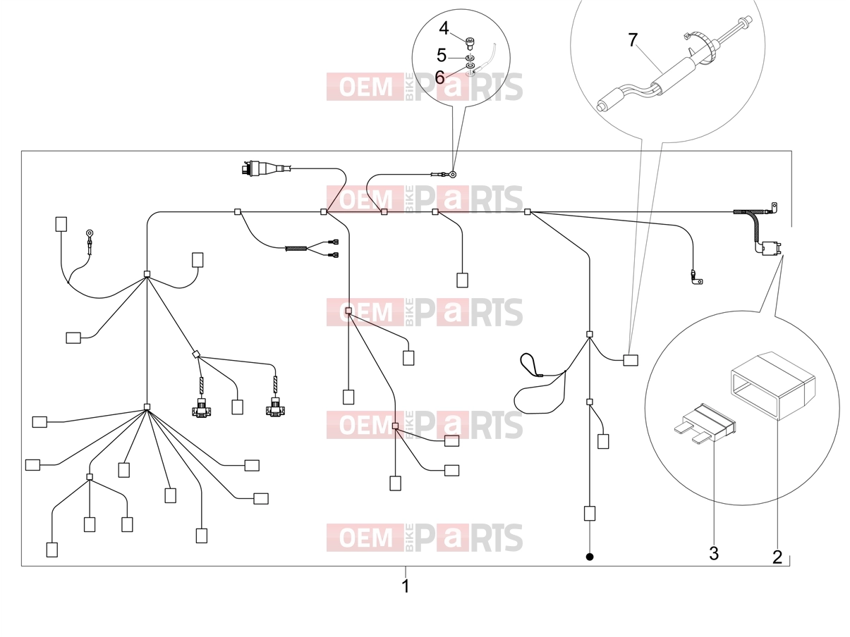 Electrical system » Main cable harness - Piaggio Typhoon 50 4T E2 (CA, US) 2023