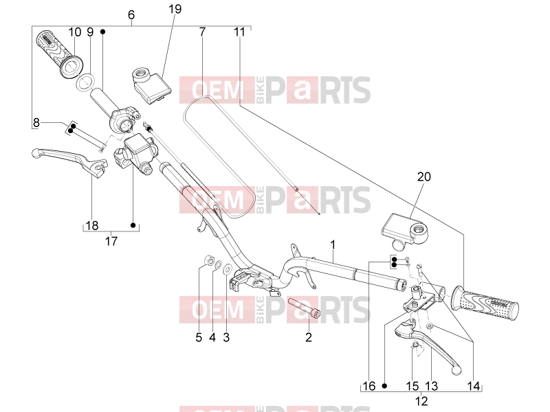 Handlebars/Steering » Handlebars - Master cil. - Piaggio Typhoon 50 4T E2 (CA, US) 2025