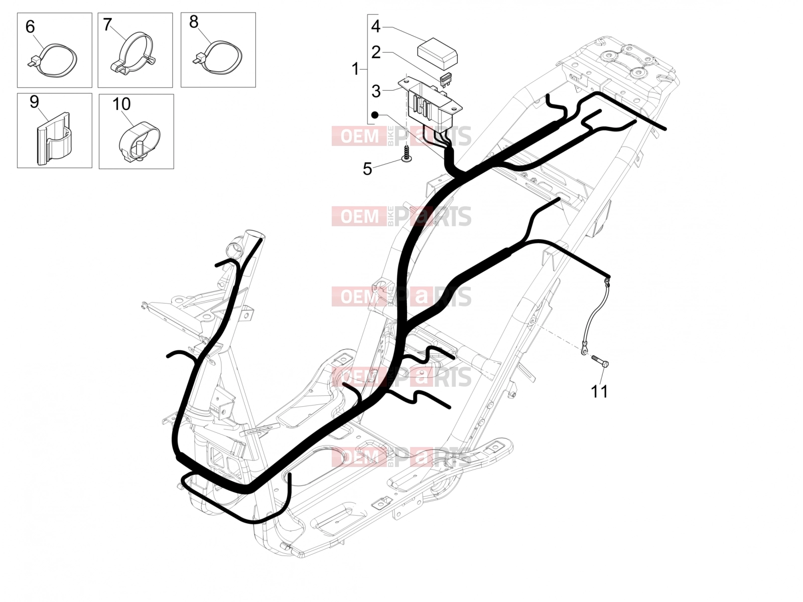 Electrical system » Main cable harness - Piaggio NRG Power DD 2020