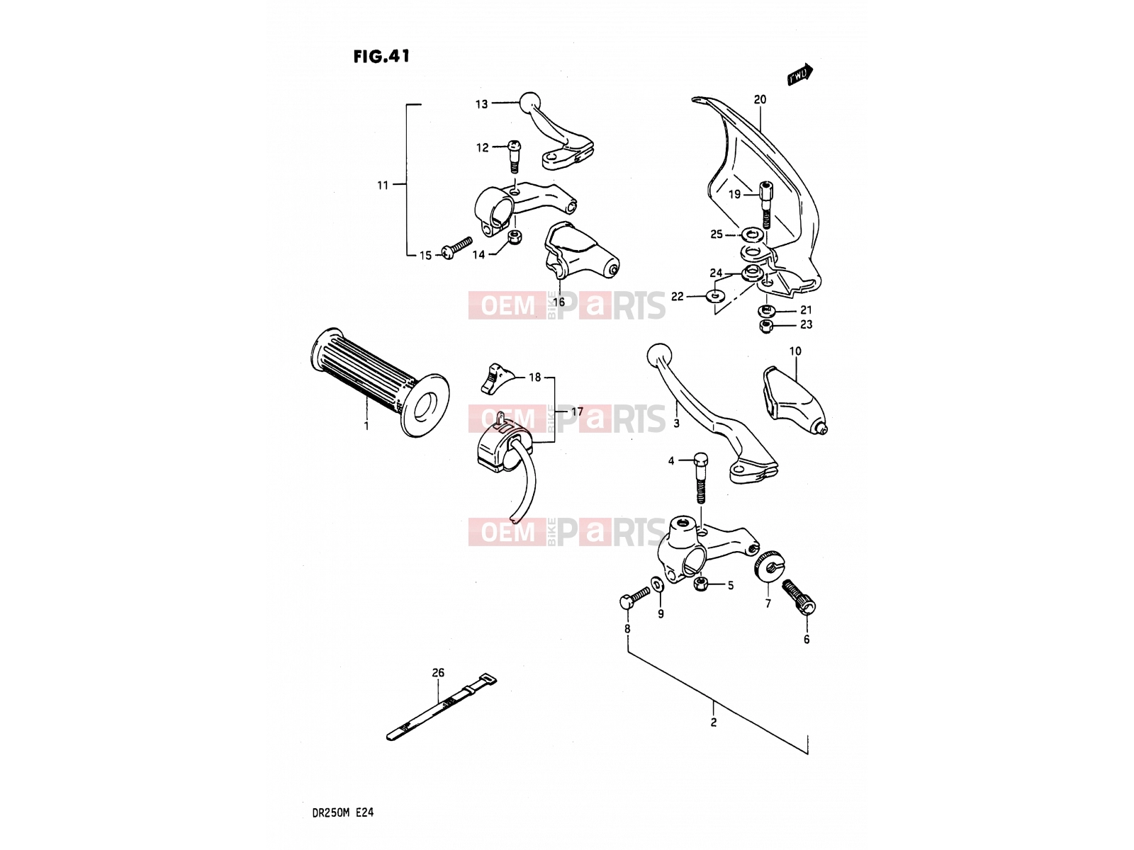 SUZUKI DR200 K (1989) 41 - LIGHT HANDLE SWITCH (E01,E02)