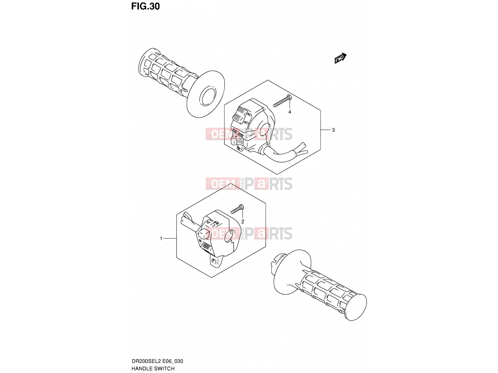 30 - HANDLE SWITCH - Suzuki DR200SE L2 (2012) (E06)