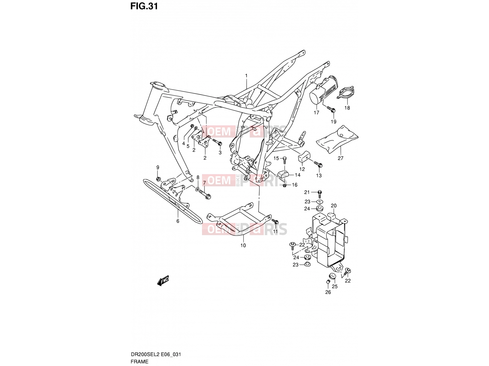 31 - FRAME (DR200SEL2 E06) - Suzuki DR200SE L2 (2012) (E24)