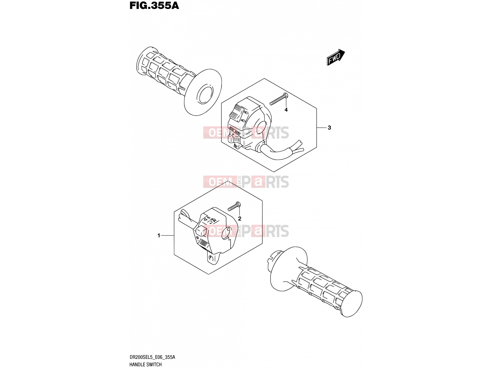 SUZUKI DR200SE L5 (2015) (E06) 355A - HANDLE SWITCH