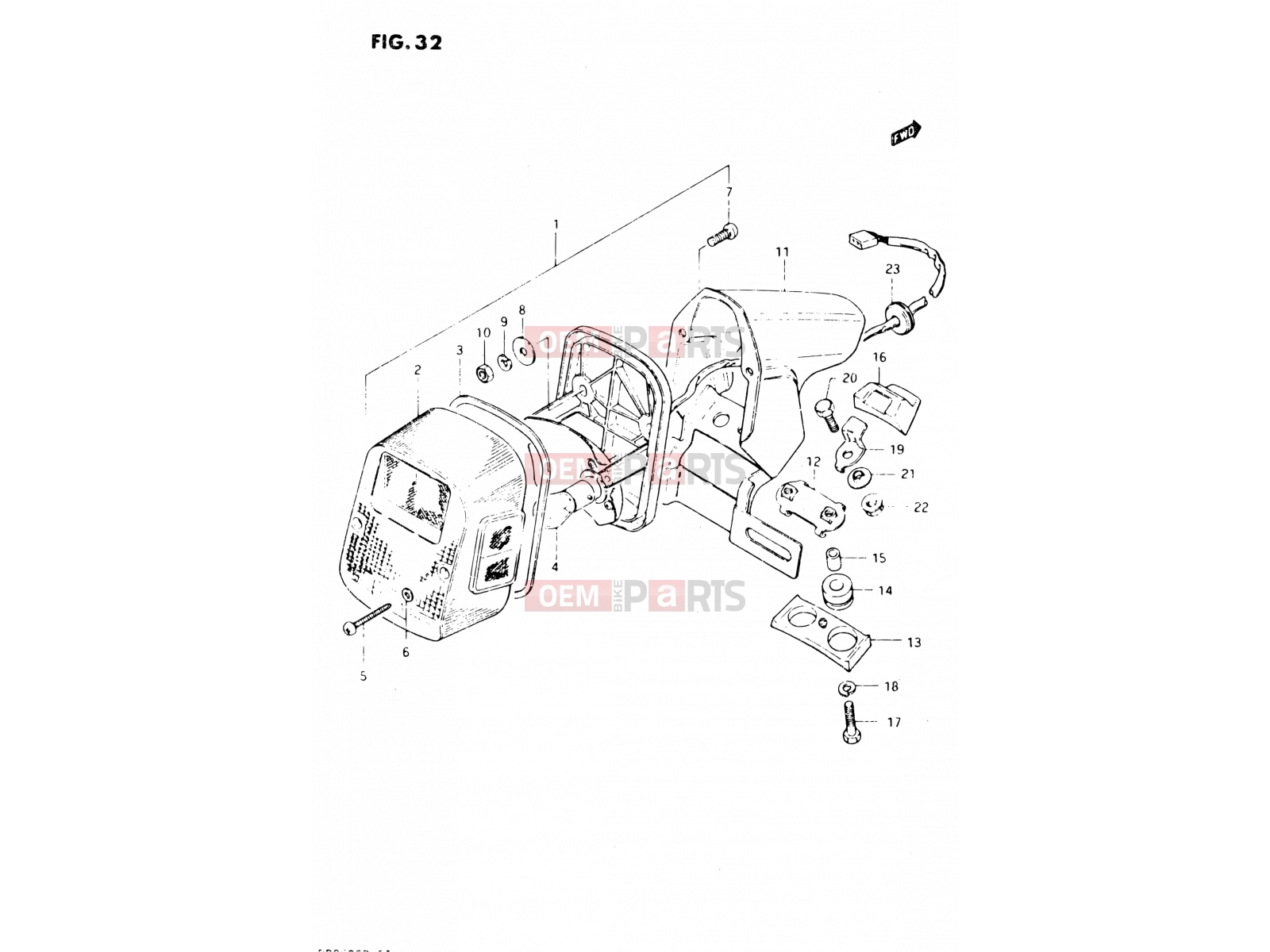 SUZUKI DR250S D (1983) 32 - REAR COMBINATION LAMP (E02, E04, E21, E25)