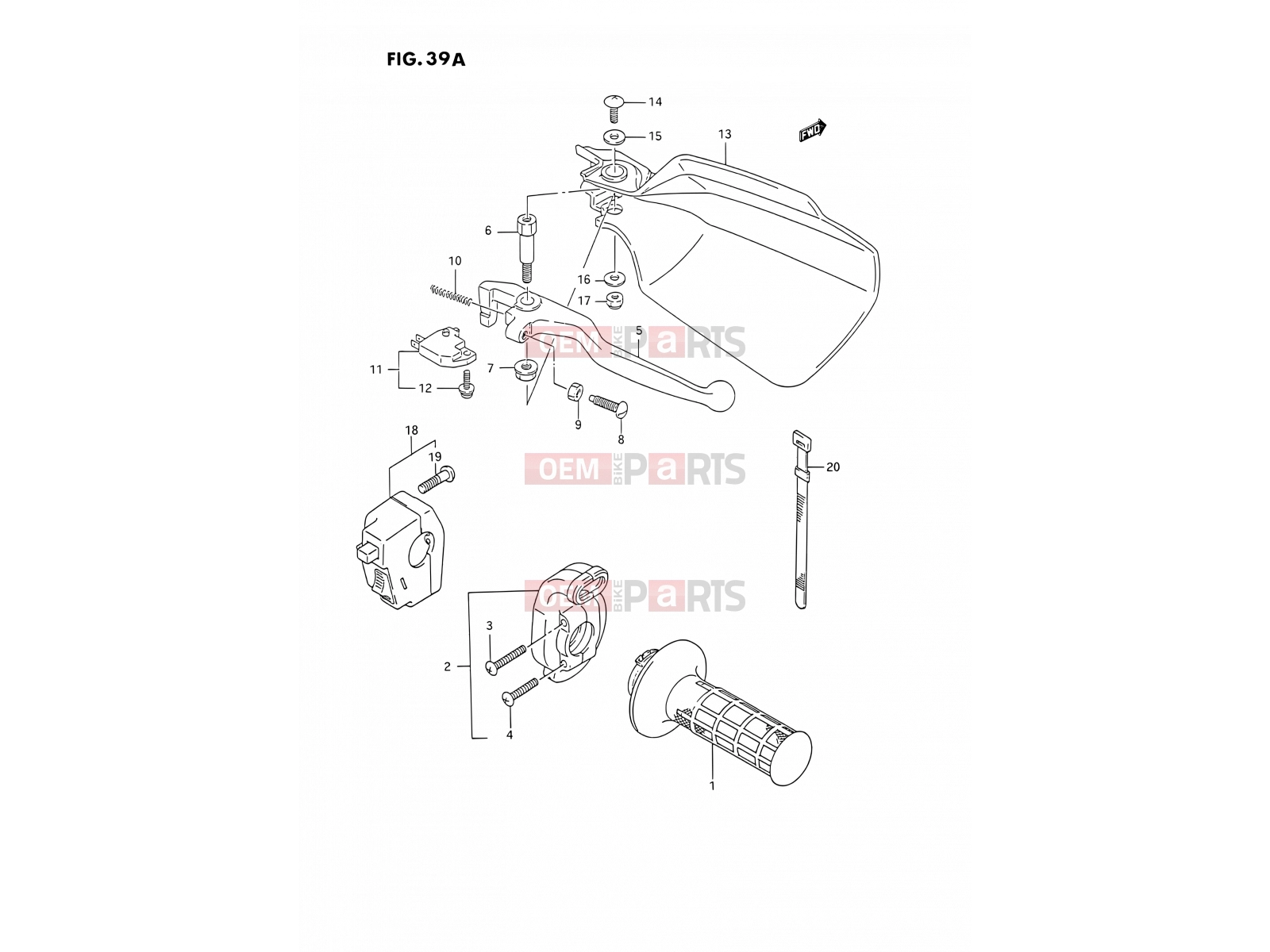 39A - RIGHT HANDLE SWITCH (SEE NOTE) - Suzuki DR350S M (1991) (E02)