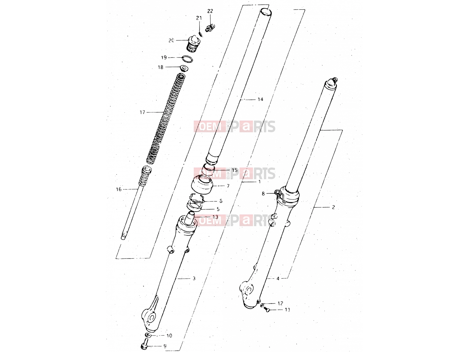 49 - FRONT FORK (MODEL D) - Suzuki DR500S D (1983)