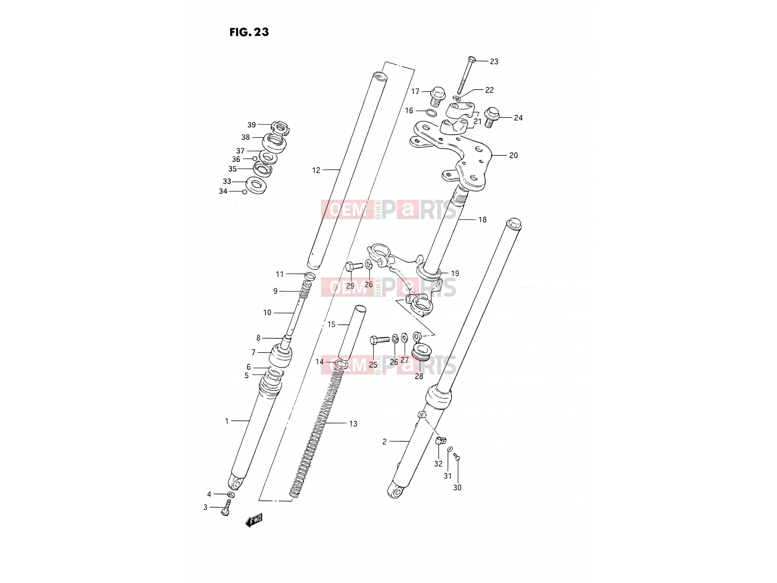 SUZUKI DS80 K (1989) (E24) 23 - FRONT FORK