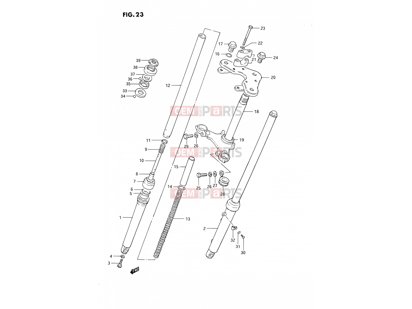 SUZUKI DS80 M (1991) (E03) 23 - FRONT FORK