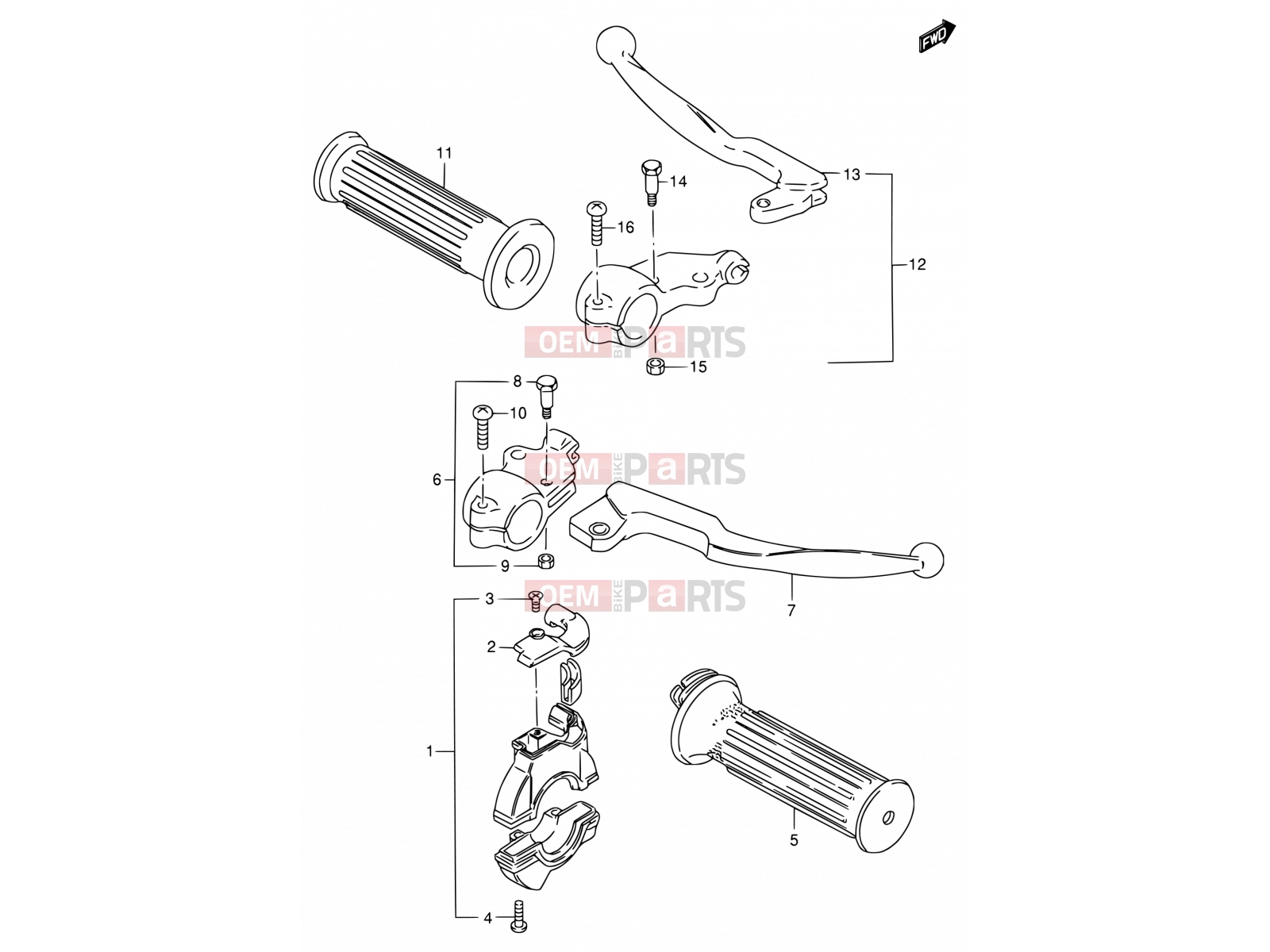 25 - HANDLE LEVER - Suzuki DS80 Y (2000) (E03,E28,E33)