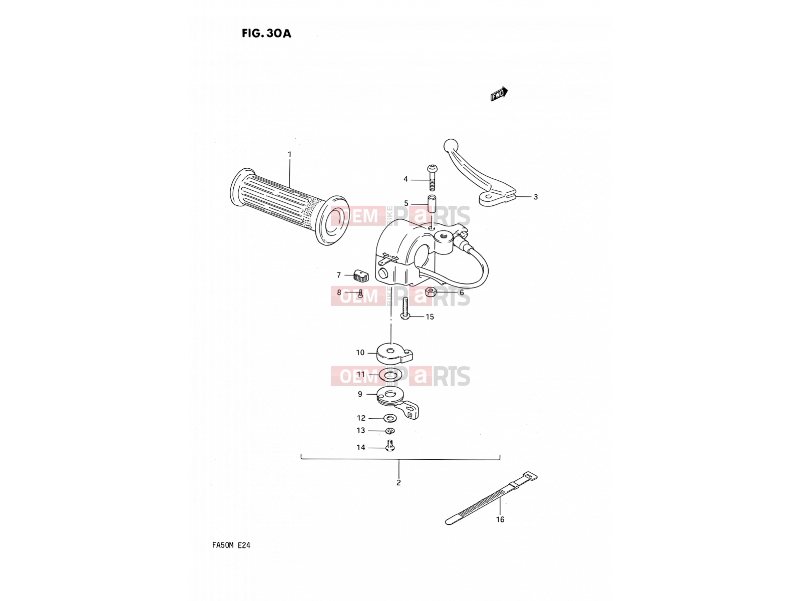 SUZUKI FA50 K (1989) 30A - LEFT HANDLE SWITCH (E21)