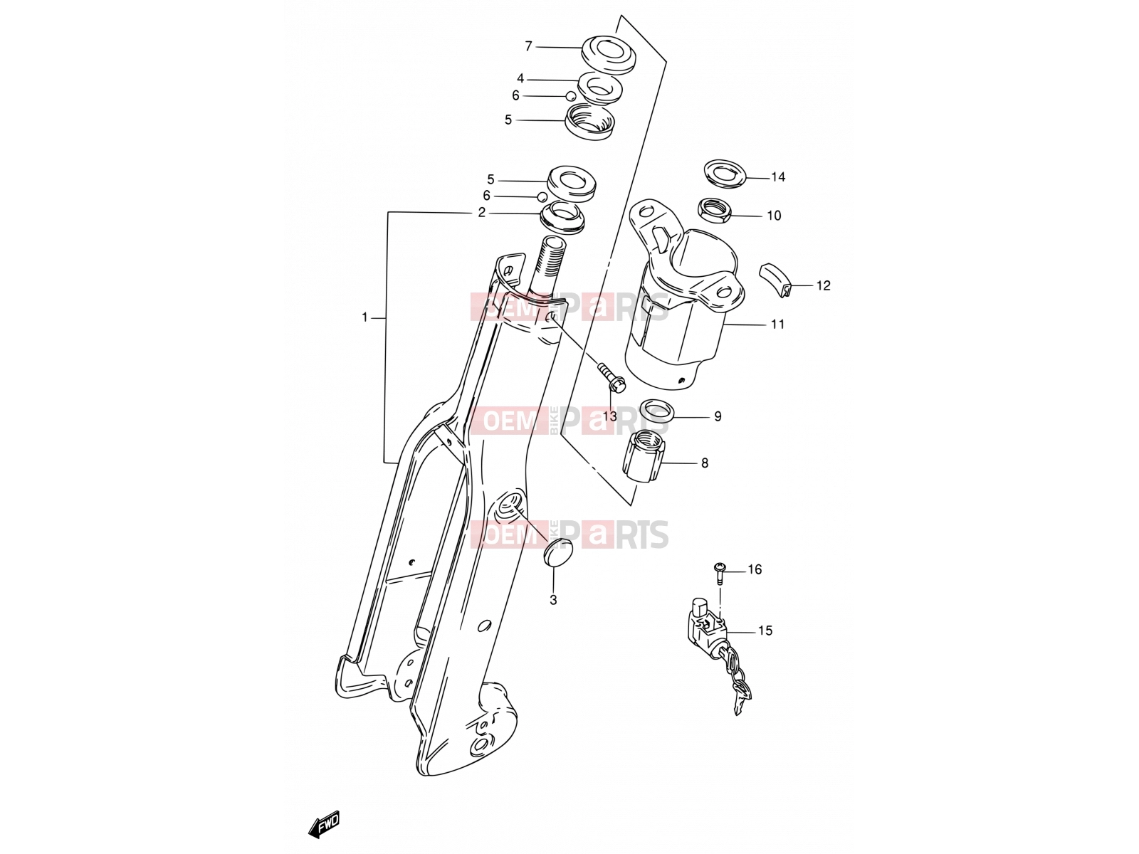 SUZUKI FB100 X (1999) 46 - FRONT FORK