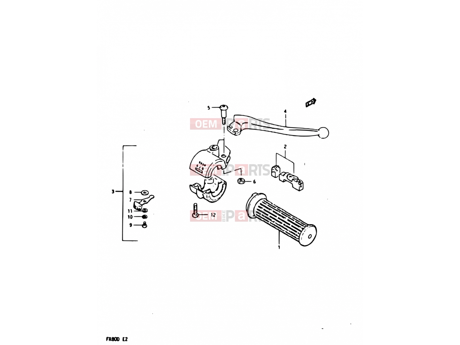 SUZUKI FR80 D (1983) 35 - RIGHT HANDLE SWITCH