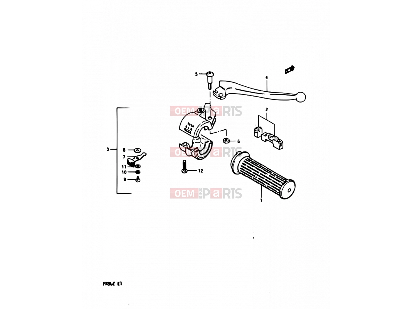 SUZUKI FR80 Z (1982) 57 - RIGHT HANDLE SWITCH (E02)