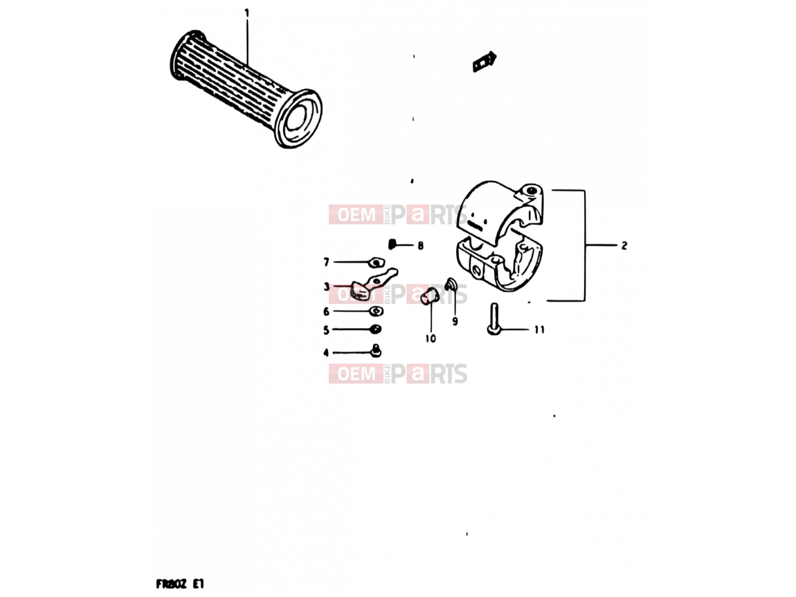 SUZUKI FR80 Z (1982) 61 - LEFT HANDLE SWITCH (E02)