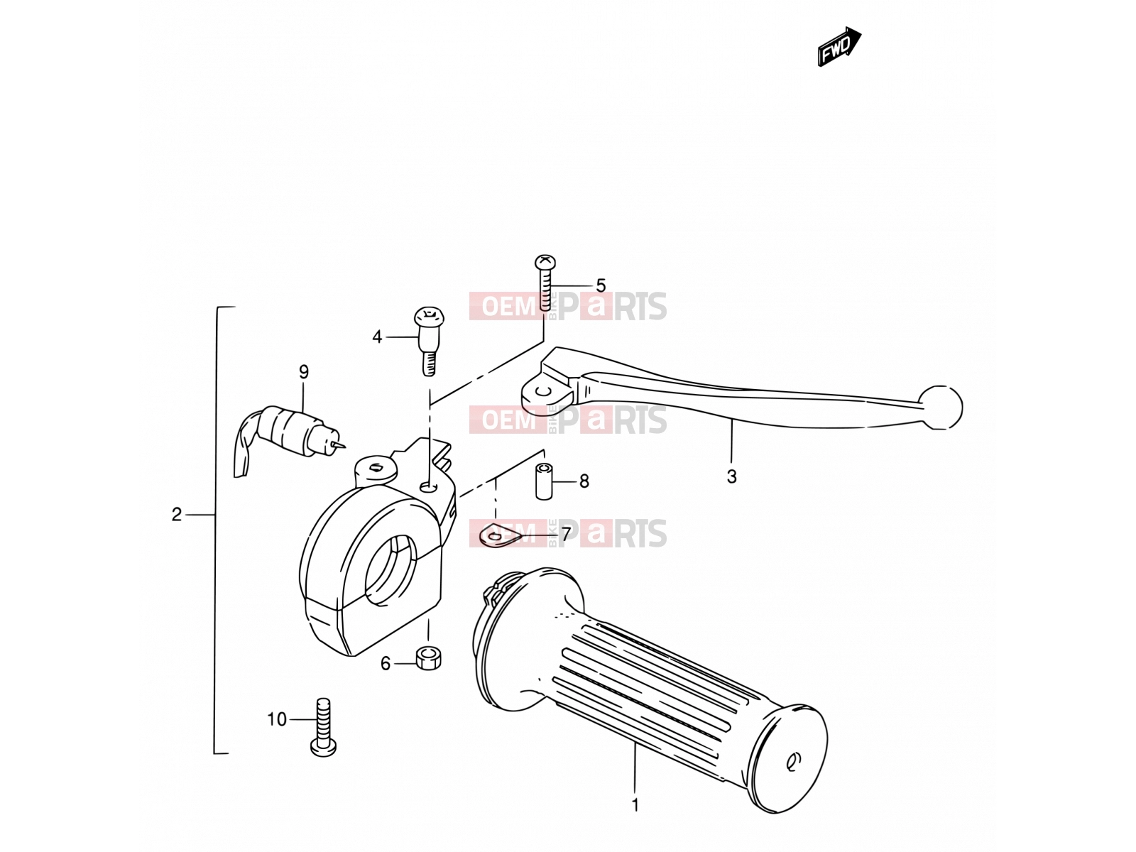 SUZUKI FZ50 Z (1982) 48 - RIGHT HANDLE SWITCH (E06, E09, E10, E24, E25, E26)