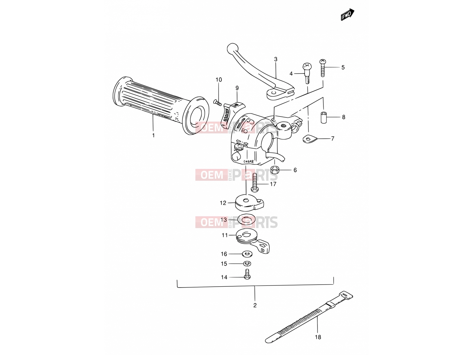 SUZUKI FZ50 L (1990) 50 - LEFT HANDLE SWITCH (E06, E09, E10, E24, E26)