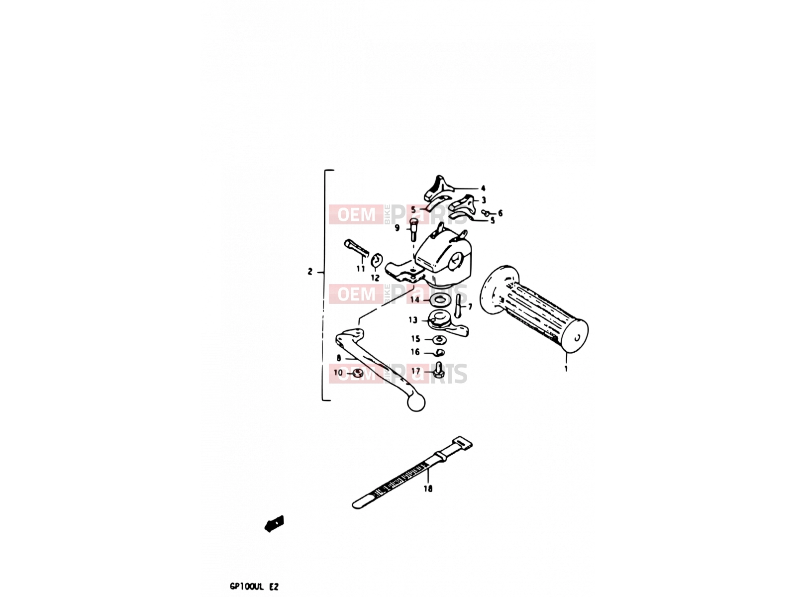 SUZUKI GP100 / GP100E D (1983) 52 - LEFT HANDLE SWITCH