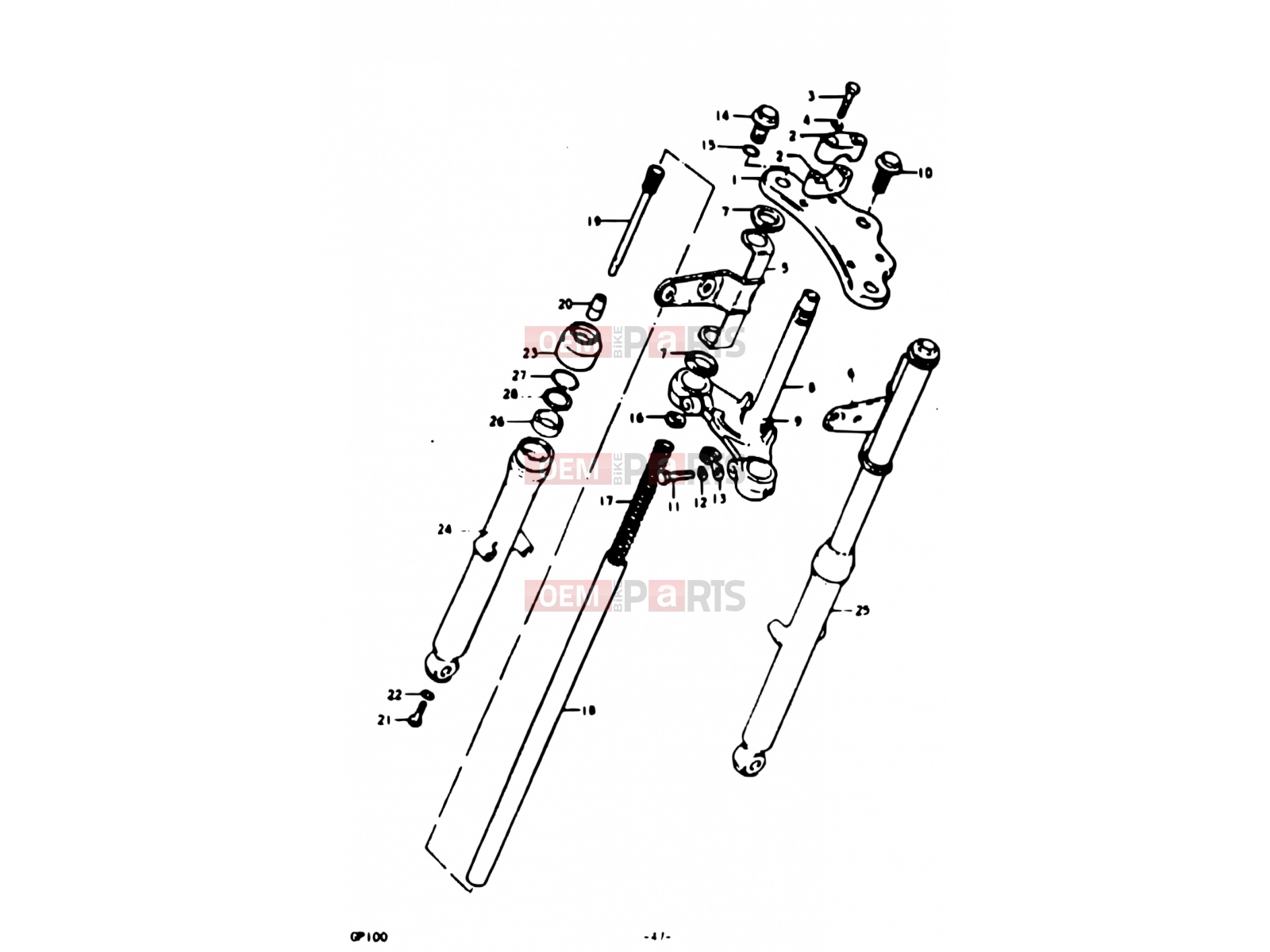 SUZUKI GP100U C (1978) 47 - FRONT FORK (E13)