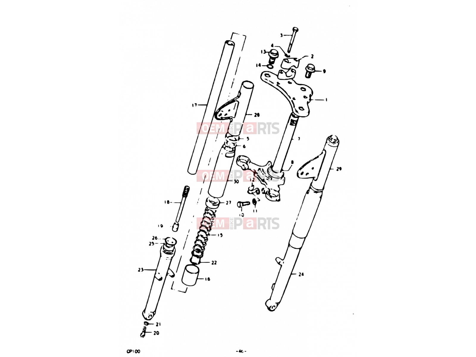 SUZUKI GP100U N (1992) 46 - FRONT FORK (E06)