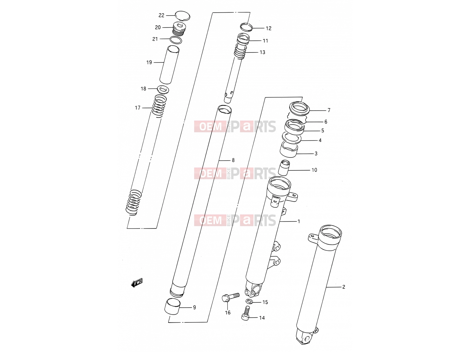 SUZUKI GS500E M (1991) (E28) 42 - FRONT DAMPER
