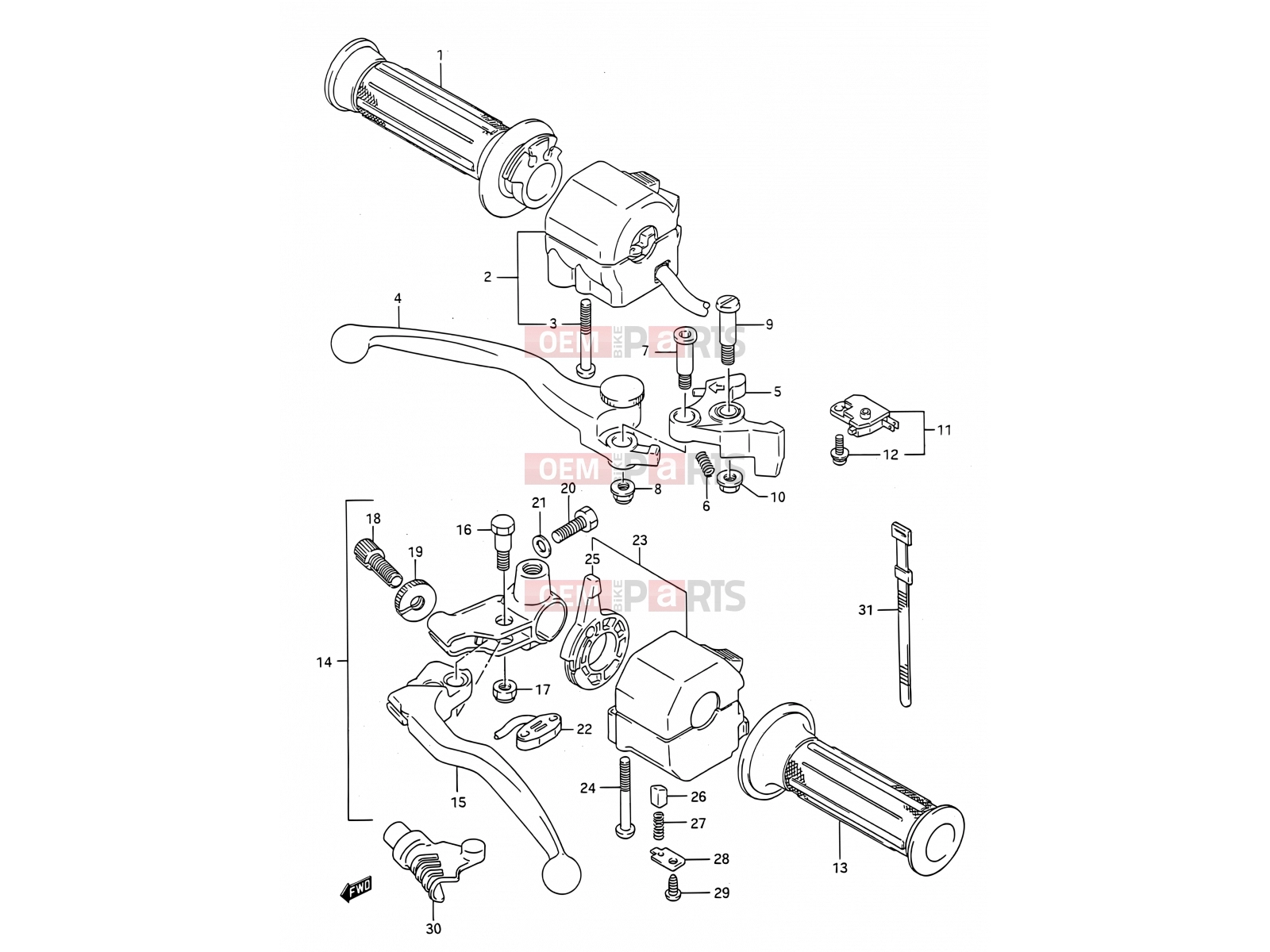 43 - HANDLE SWITCH - Suzuki GSF400 M (1991) Bandit (E03,E28,E33)