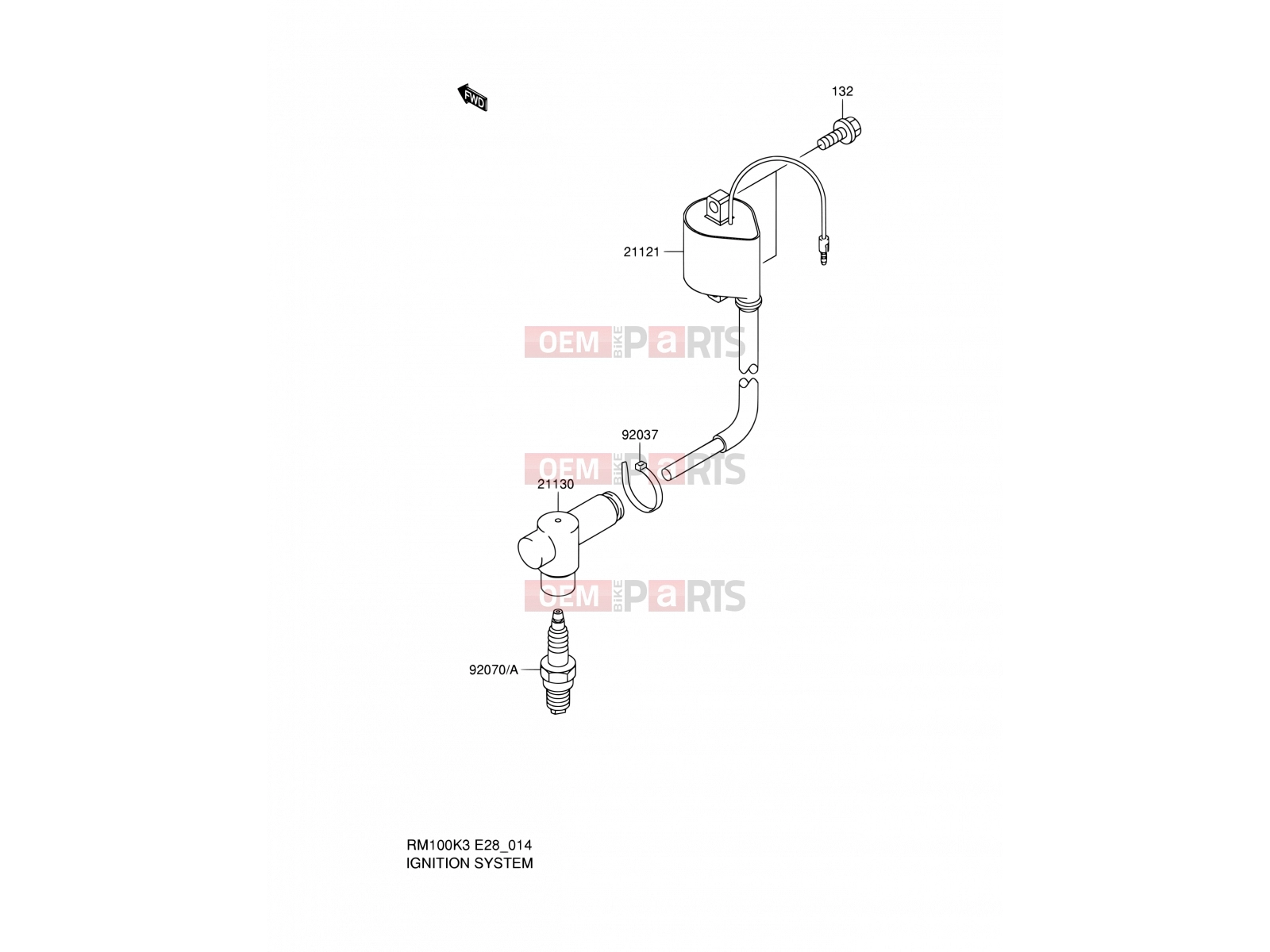 14 - IGNITION SYSTEM - Suzuki RM100 K4 (2004) (E28)