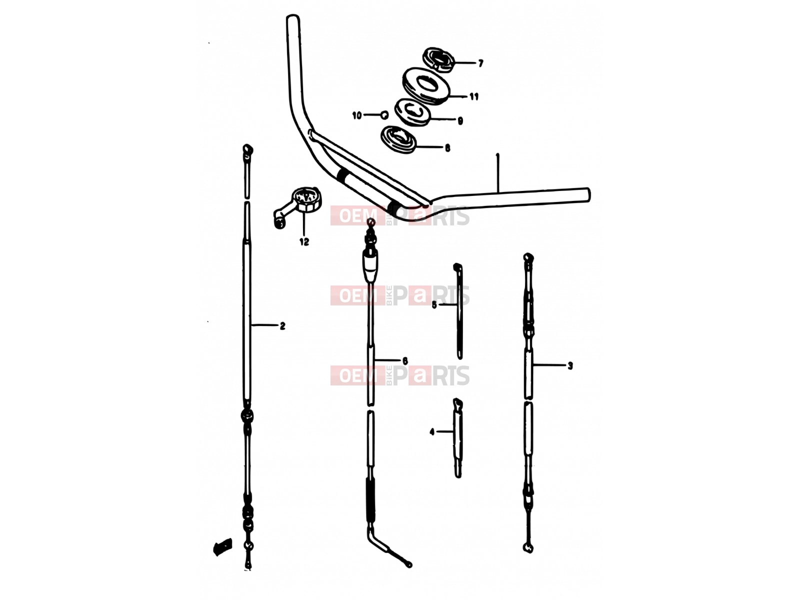 29 - HANDLEBAR (MODEL E) - Suzuki RM125 E (1984)