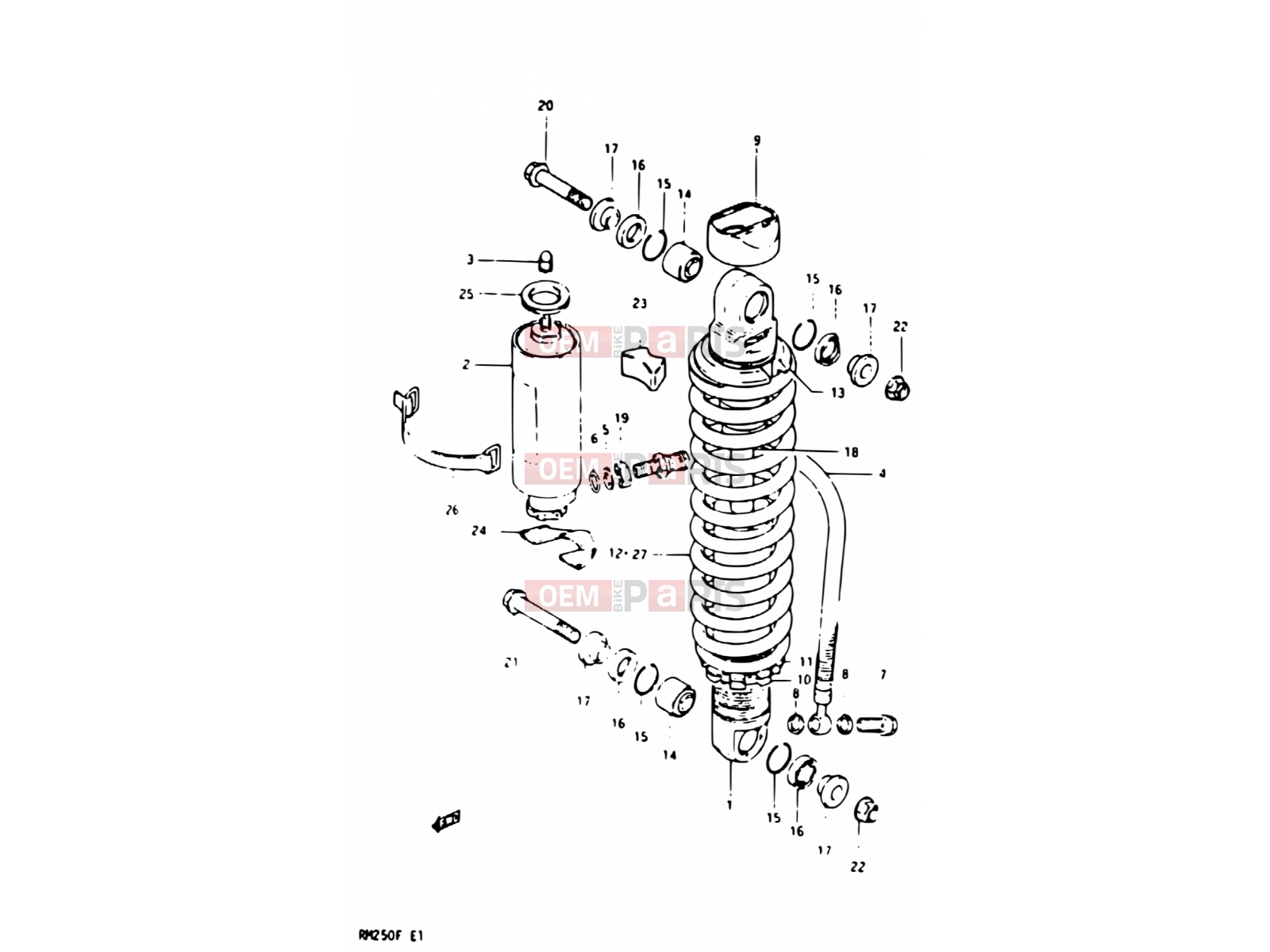 39 - SHOCK ABSORBER (MODEL E) - Suzuki RM250 E (1984)