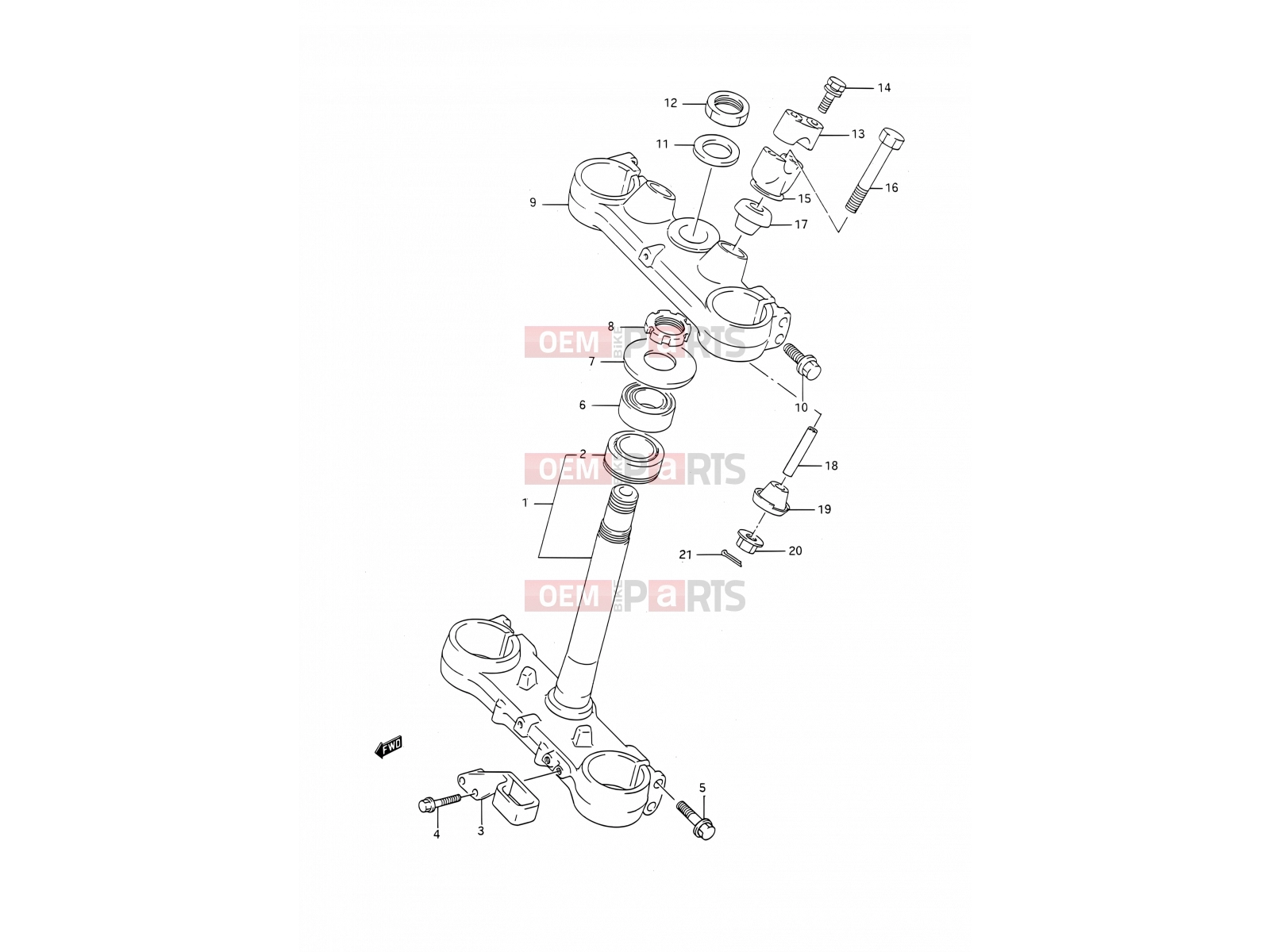 SUZUKI RM250 M (1991) (E03,E28,E33) 23A - STEERING STEM (MODEL M/N)