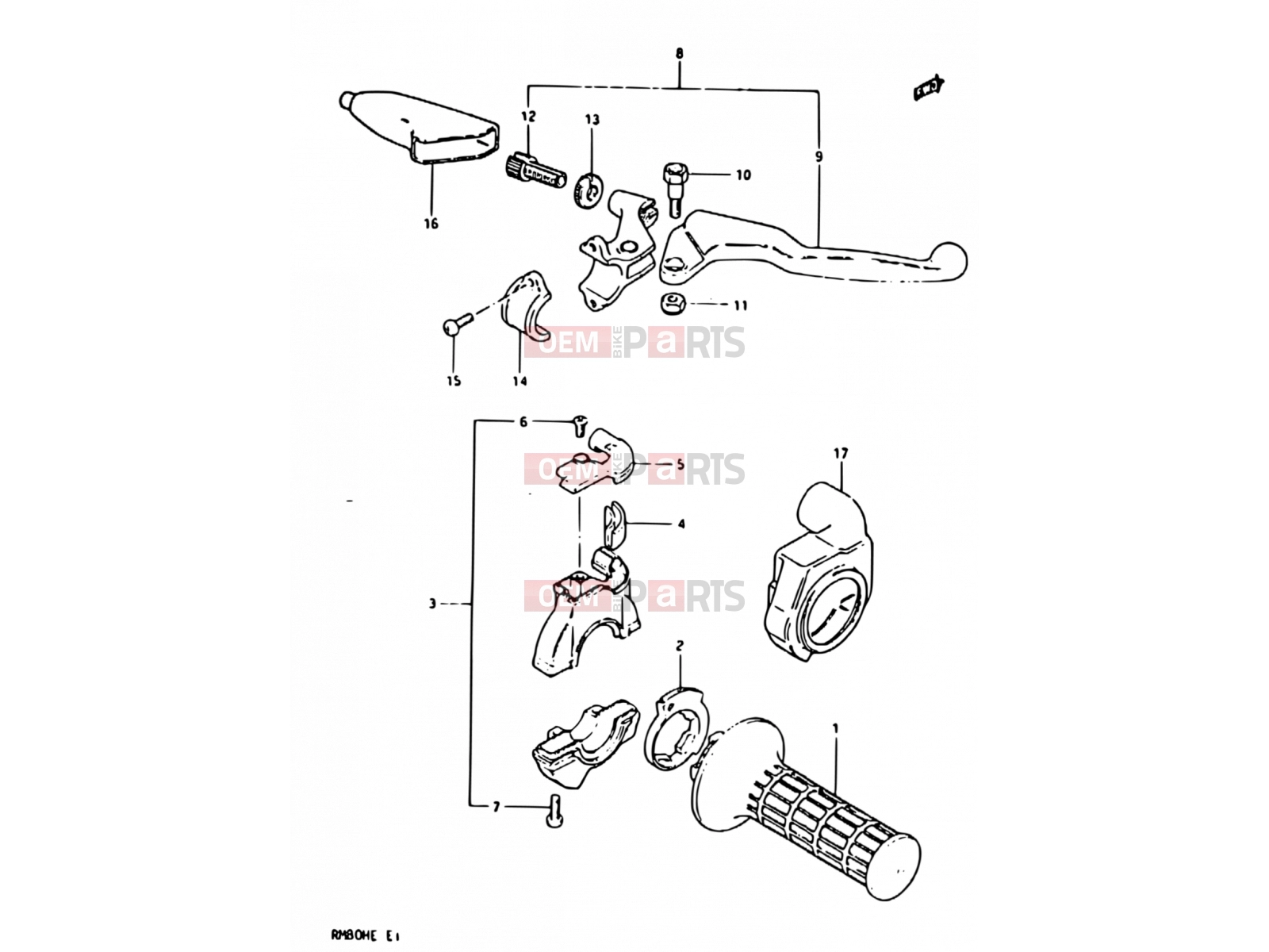 SUZUKI RM80H E (1984) 31 - RIGHT HANDLE SWITCH