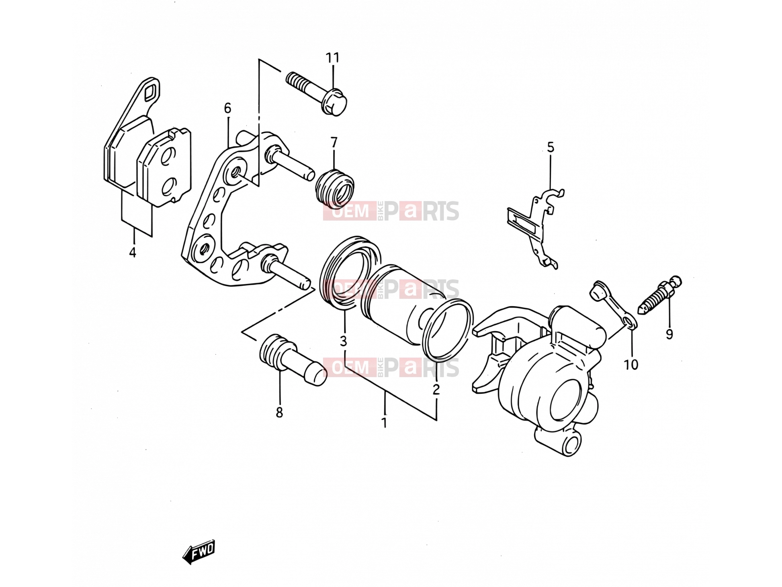 30 - FRONT CALIPER - Suzuki RM80 S (1995) (E03,E28,E33)
