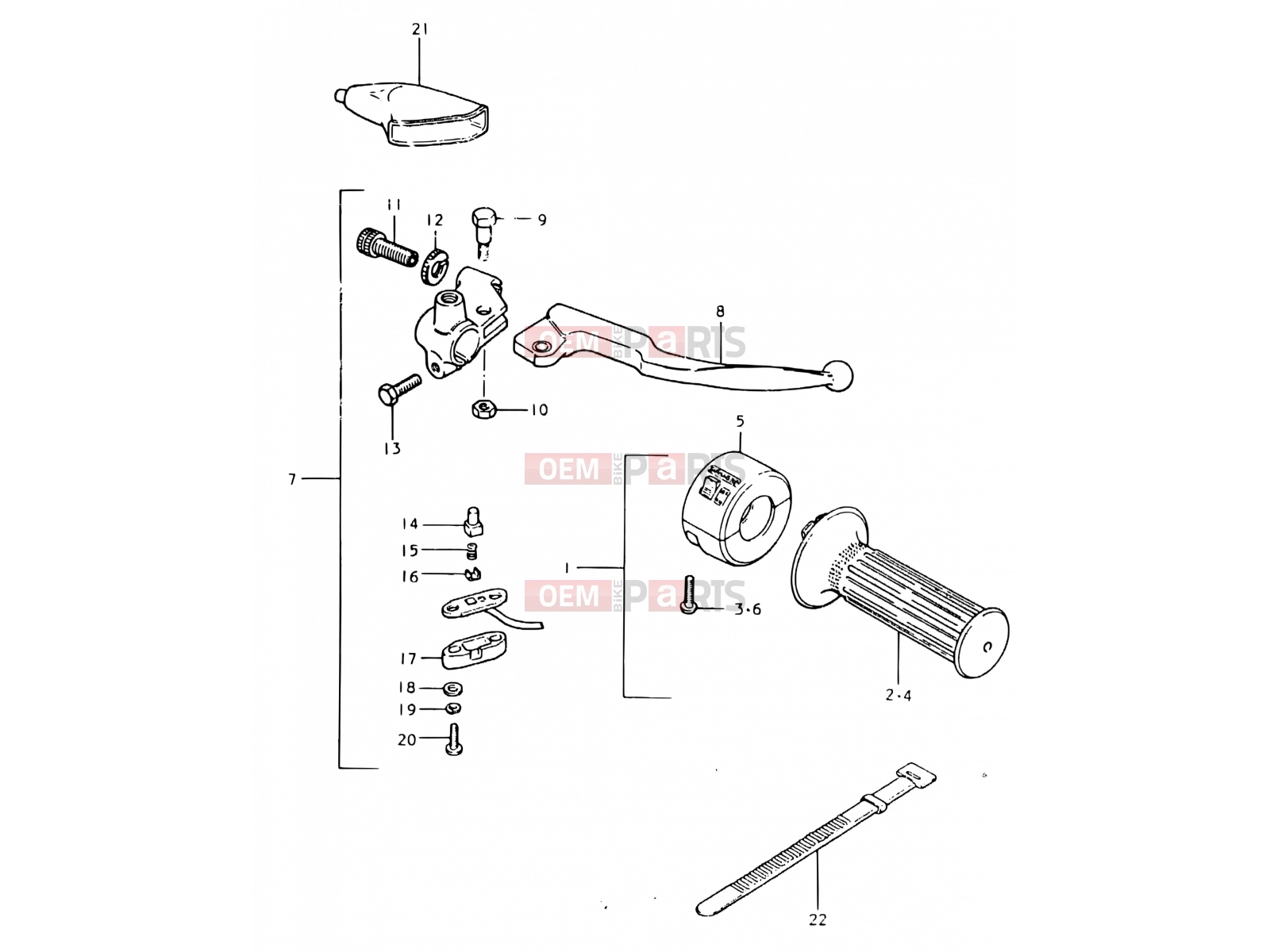 69 - RIGHT HANDLE SWITCH (E24, E26) - Suzuki TS125ER T (1996)