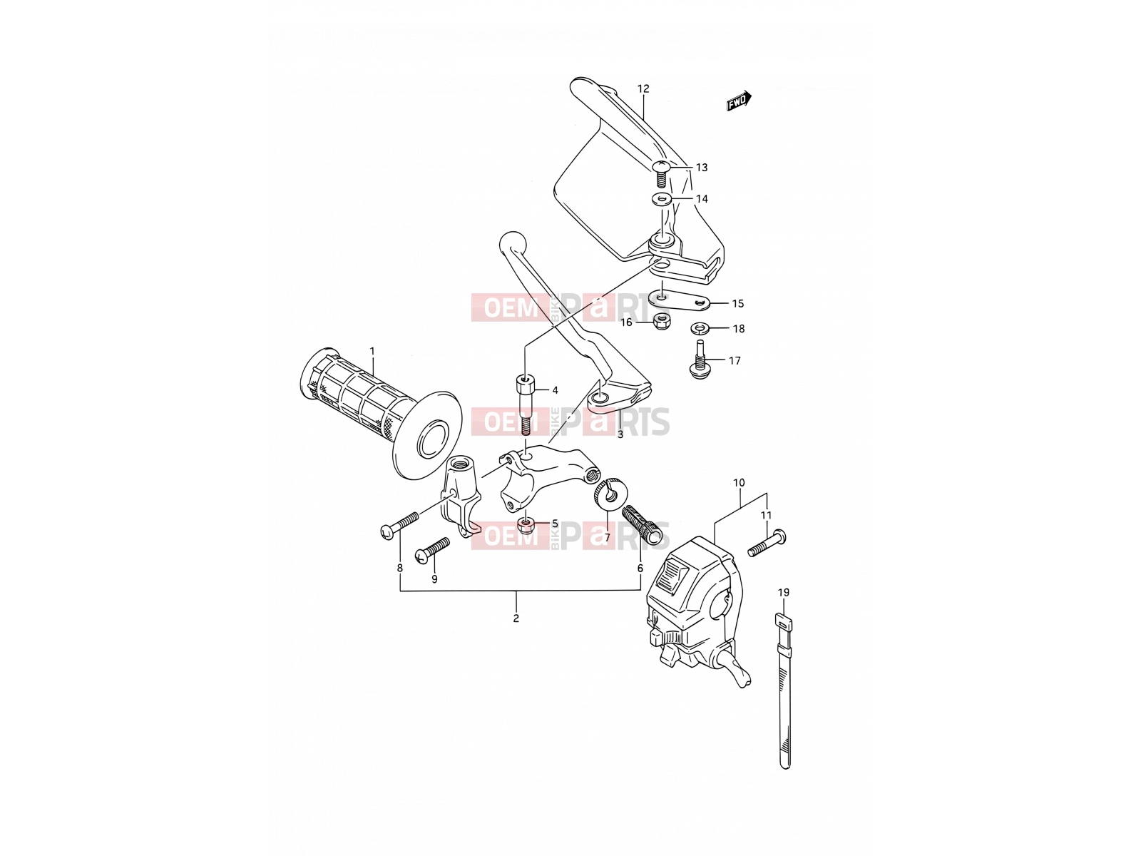 40 - LEFT HANDLE SWITCH - Suzuki TS200R N (1992) (E03,E28,E33)