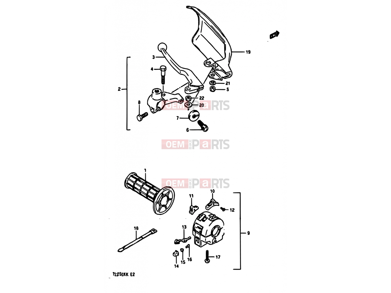 SUZUKI TS250X E (1984) 51 - LEFT HANDLE SWITCH (MODEL G E01,E02,E04,E21,E24)