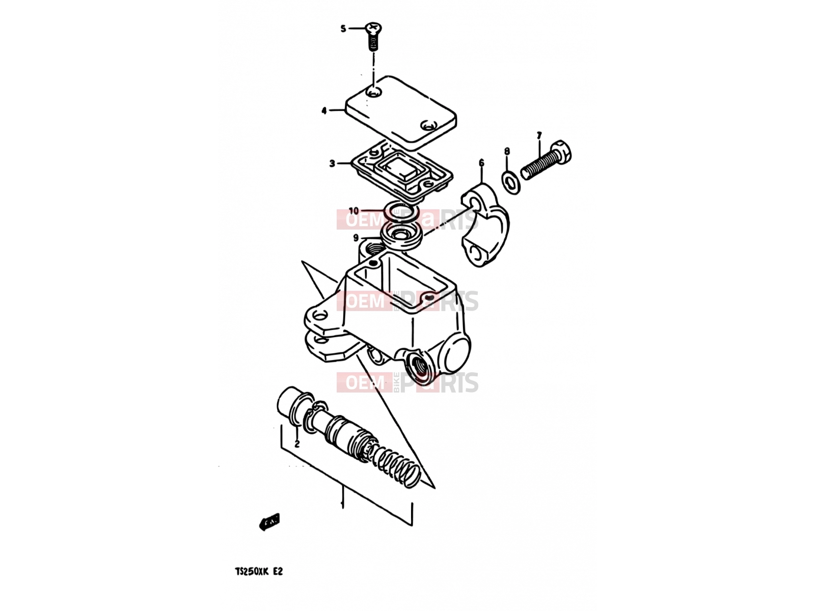 56 - FRONT MASTER CYLINDER (MODEL E) - Suzuki TS250X E (1984)