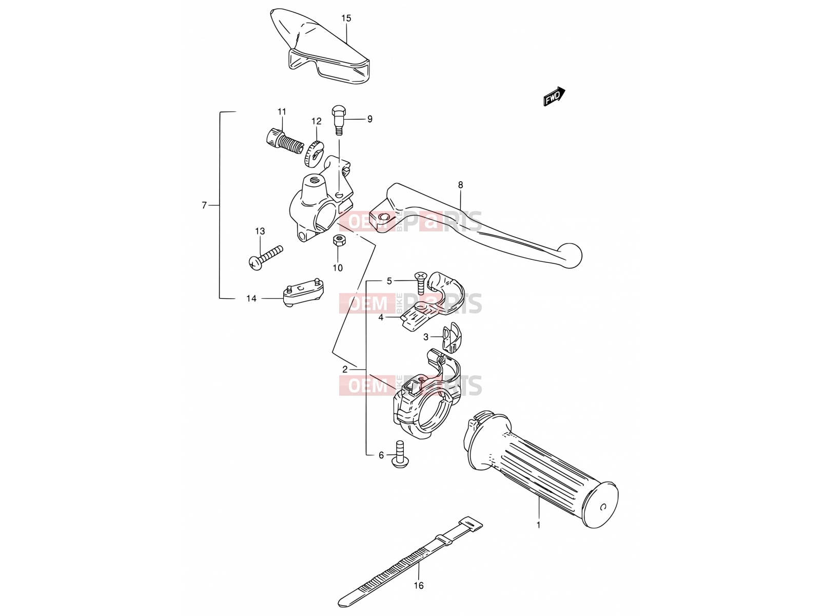37 - RIGHT HANDLE SWITCH - Suzuki TS50W E (1984)