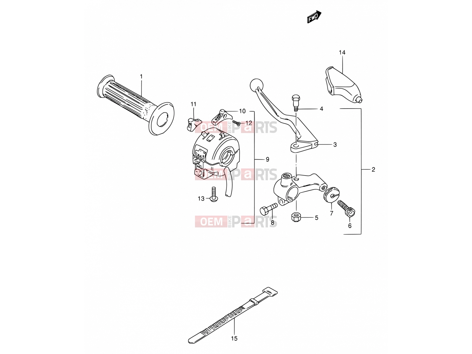 38 - LEFT HANDLE SWITCH - Suzuki TS50W E (1984)