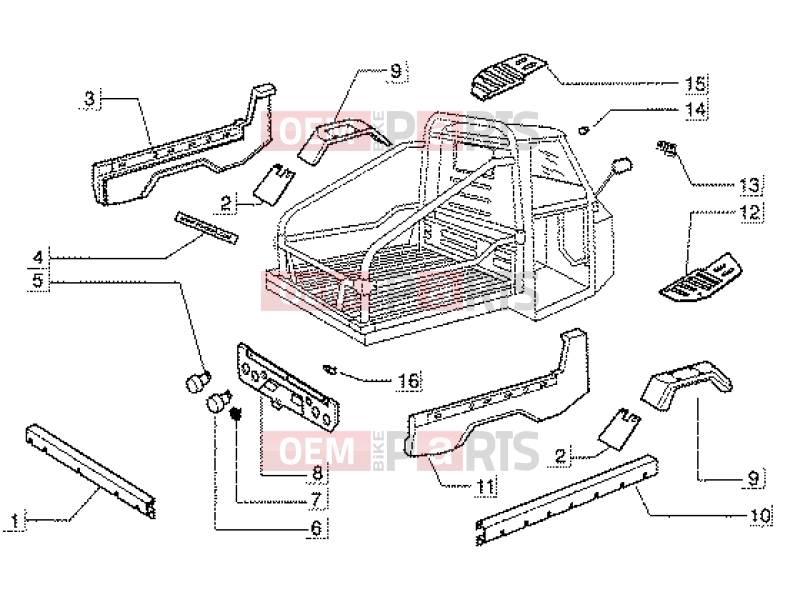 ape WEB 50CC 2T 2001-2008 CHASSIS » FRAME COMPONENTS