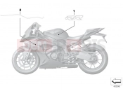 Adhesive label, fairing side panel - BMW Motorrad S 1000 RR 15 (0D10,0D21) 2016