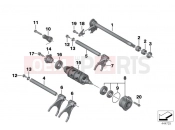 6-speed transmission shift components - BMW Motorrad S 1000 XR (0D03, 0D13) 2016