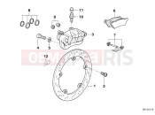 BMW Motorrad BMW 1997 R-Models 4V R 850 R 94 (0401,0406) Rear-wheel brake, spoke wheel