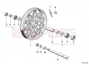 Front silver cast iron rim/dial shaft - BMW Motorrad R45 1982
