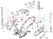 Central cover - Footrests - Piaggio BV 250 Tourer 2008 (U.S.A.)